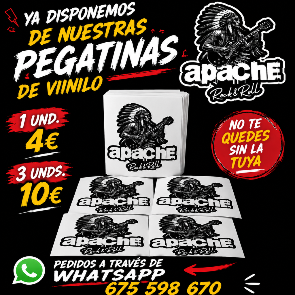 Pegatinas Vinilo Oficial Apache Rock & Roll